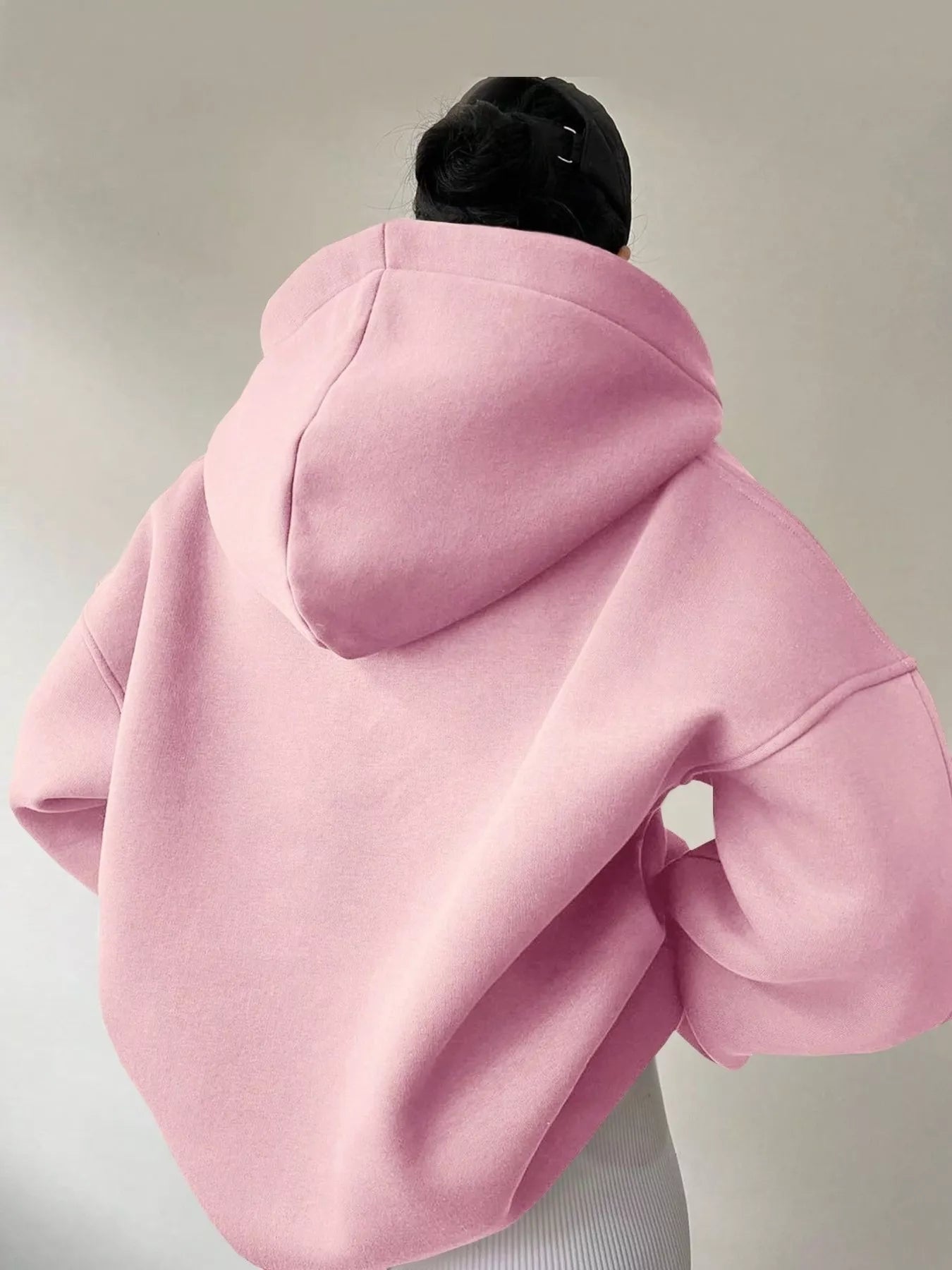 Dropped Shoulder Long Sleeve Sweatshirt OutfitFlow