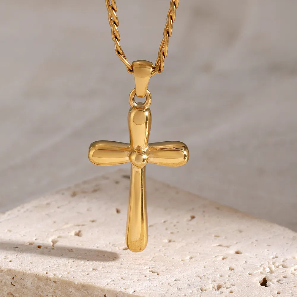 Stainless Steel Cross Necklace OutfitFlow