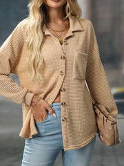 Waffle Knit Button-Down Shirt OutfitFlow