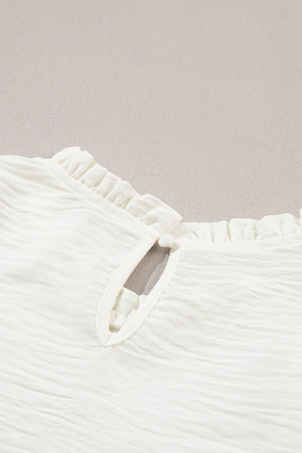 Frill Mock Neck Ruffled Balloon Sleeve Blouse OutfitFlow
