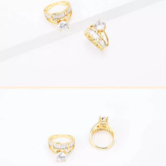 18K Gold-Plated Zircon Ring OutfitFlow