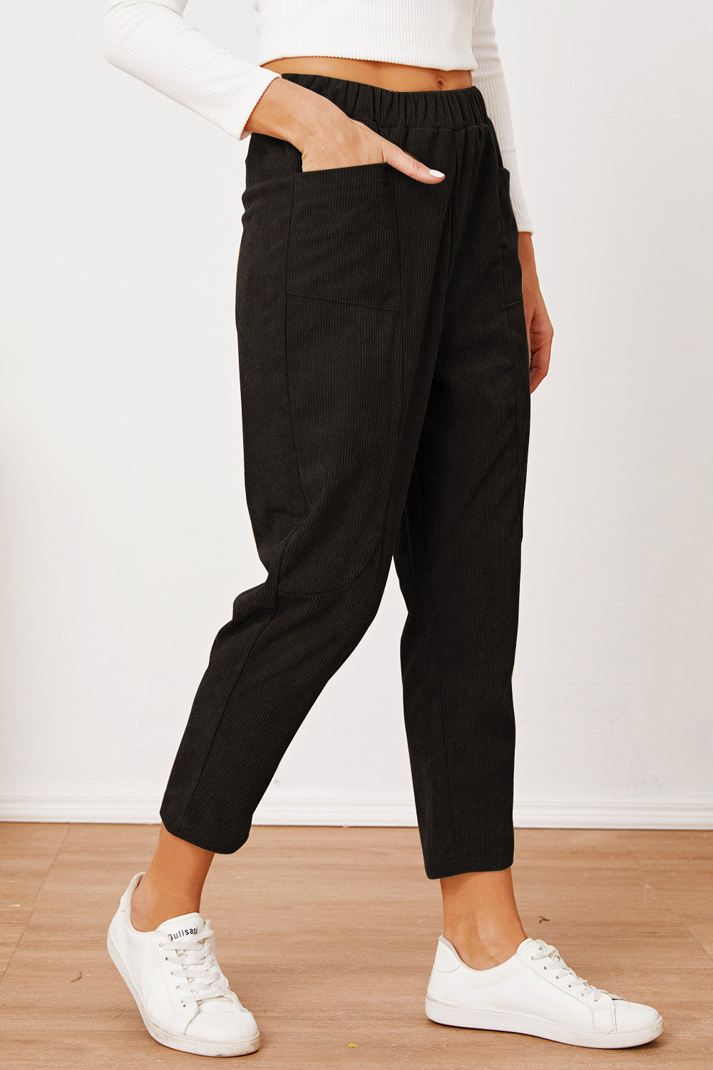 Outfit Flow - Pocketed Elastic Waist Pants