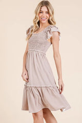 Lime 'N' Chili Ruffle Trim Smocked Dress with Contrast OutfitFlow