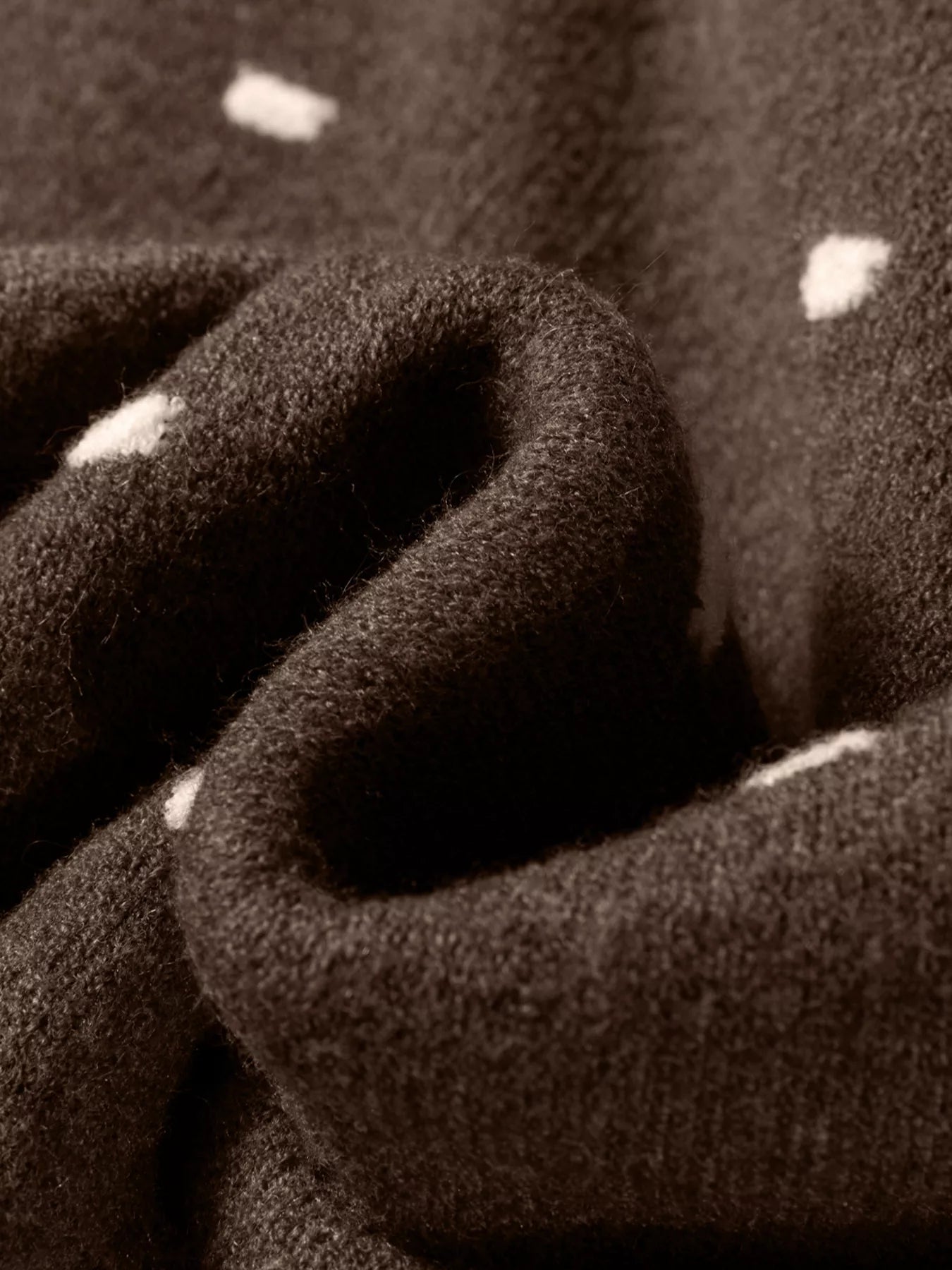 Dotted Print Ribbed Edge Knit Sweater OutfitFlow