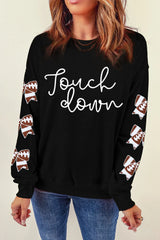 Outfit Flow - Letter Graphic Bow Long Sleeve Sweatshirt