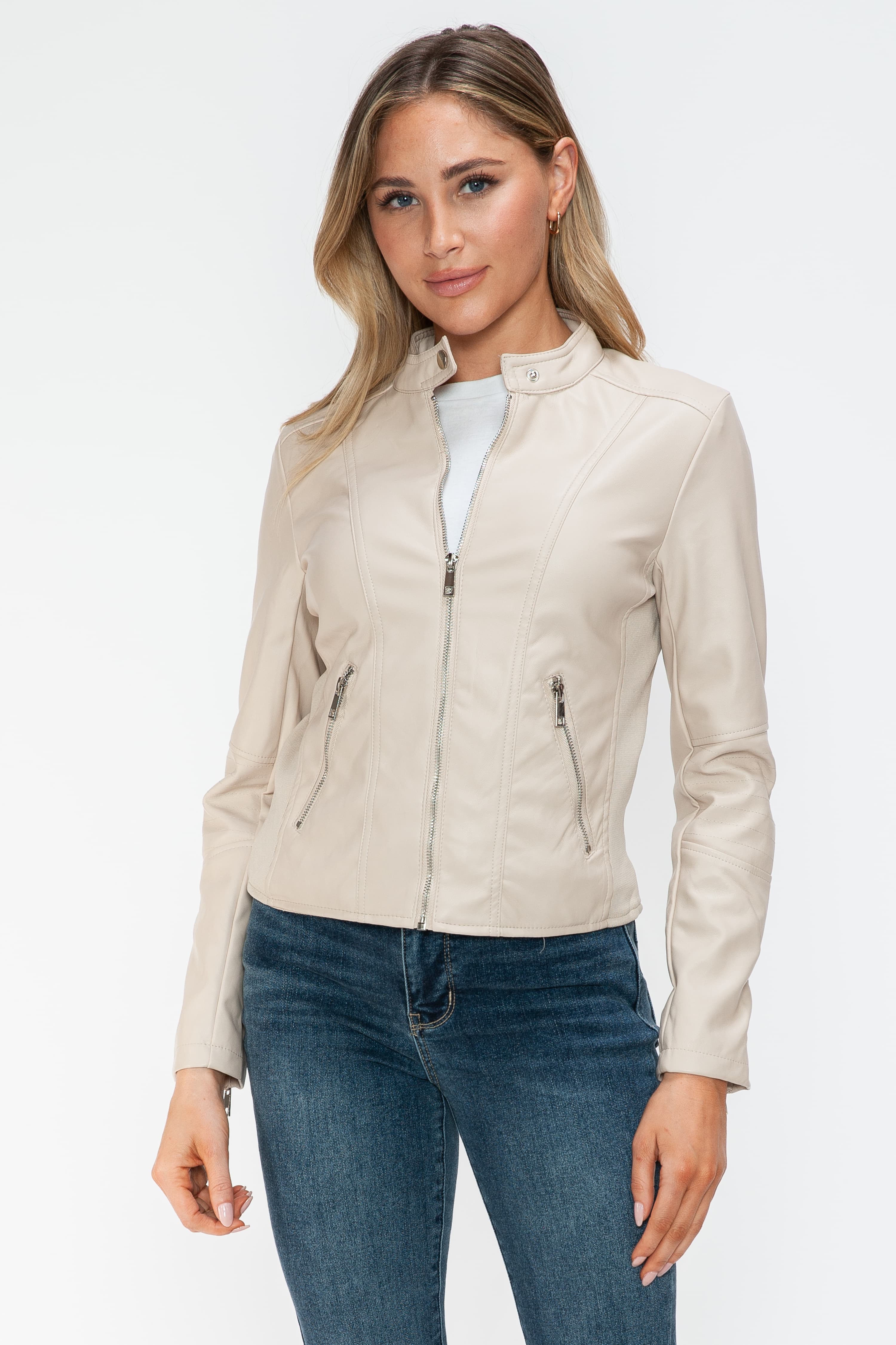 Outfit Flow - Snobbish PU Leather Zip Up Jacket with Pockets