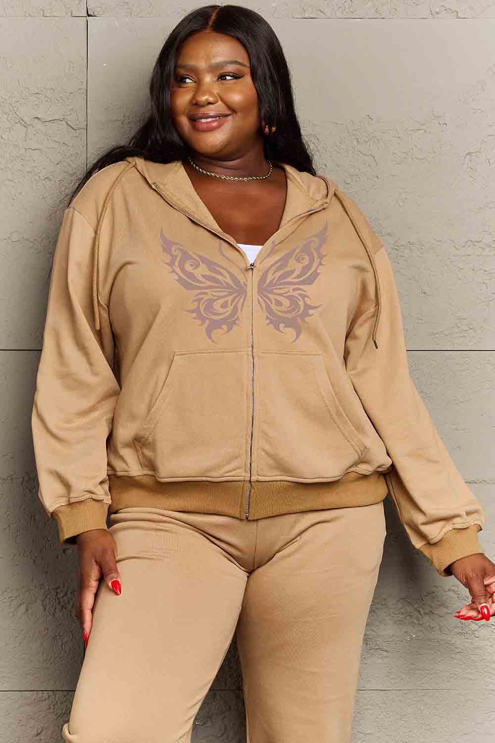 Outfit Flow - Simply Love Full Size Butterfly Graphic Hoodie