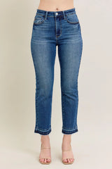 Judy Blue Full Size Hw Vintage Wash Release Hem Kick Flare Jeans Plus Size OutfitFlow
