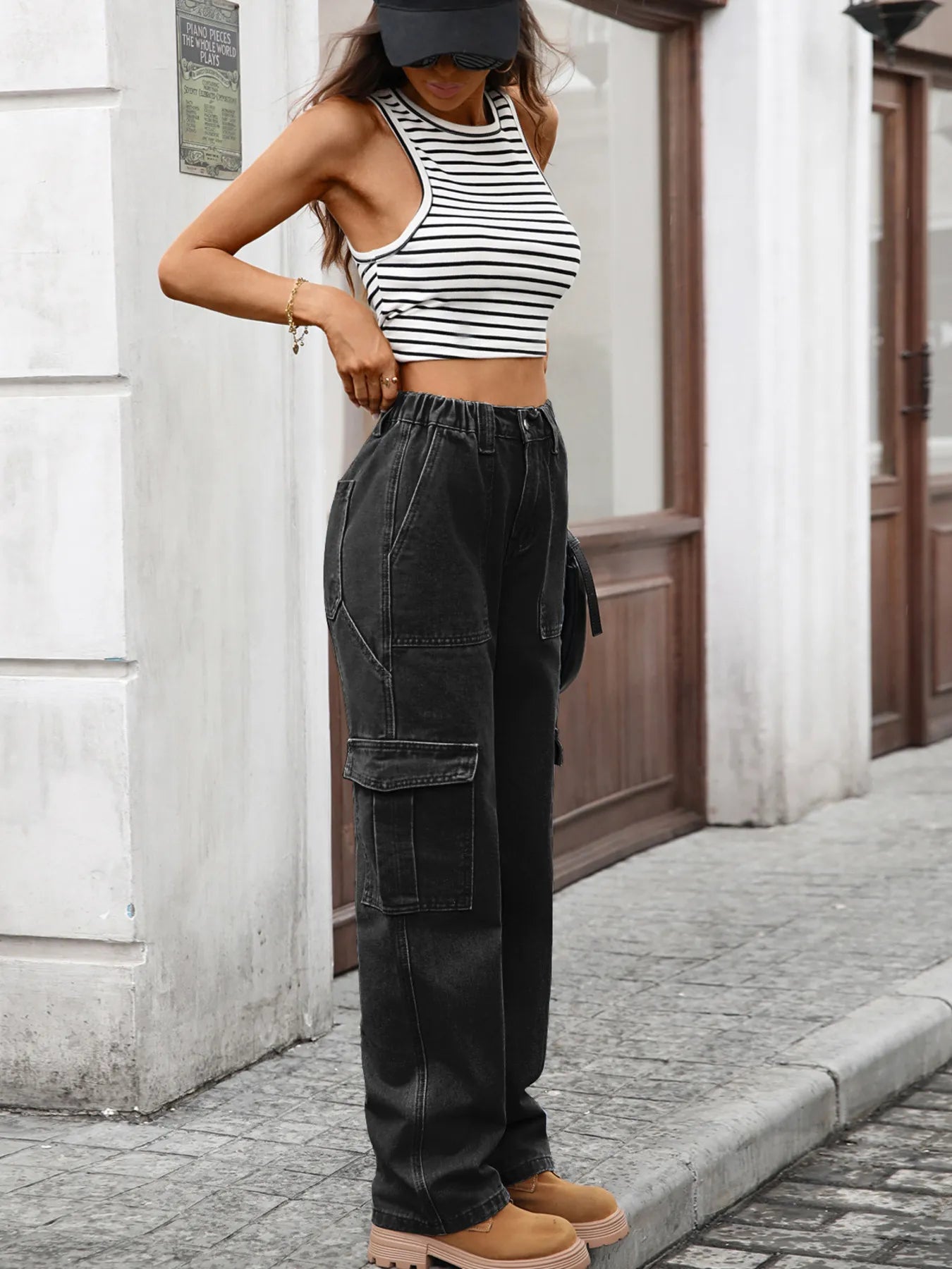 High-Waisted Cargo Jeans OutfitFlow
