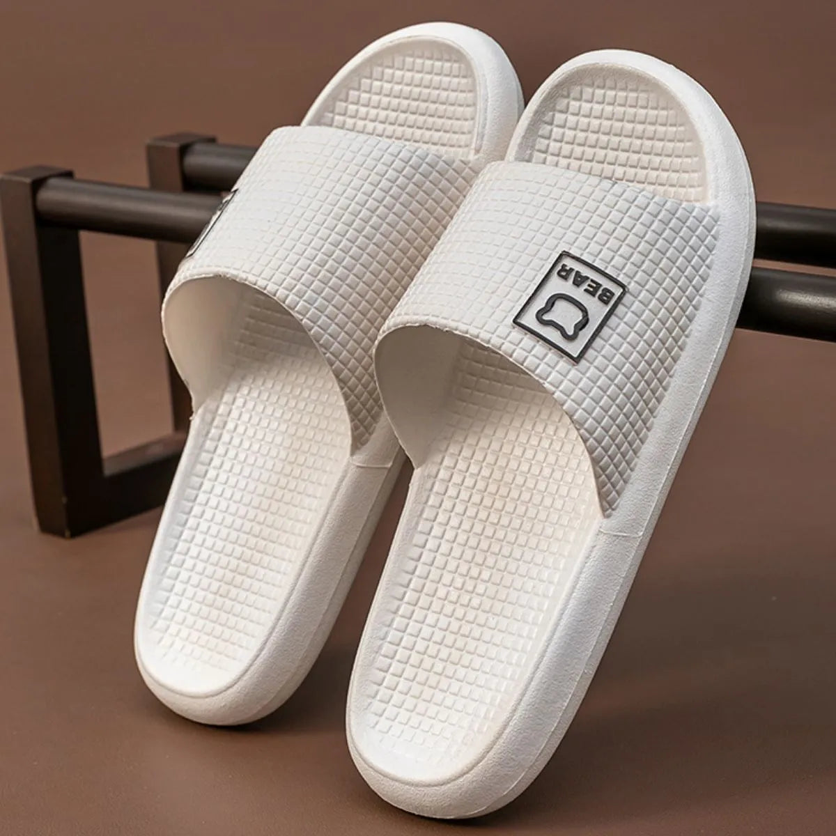 Open Toe Flats Slippers White OutfitFlow