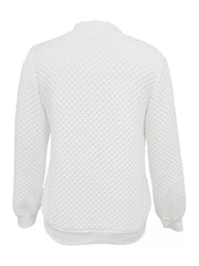 Textured Zip Up Long Sleeve Jacket OutfitFlow