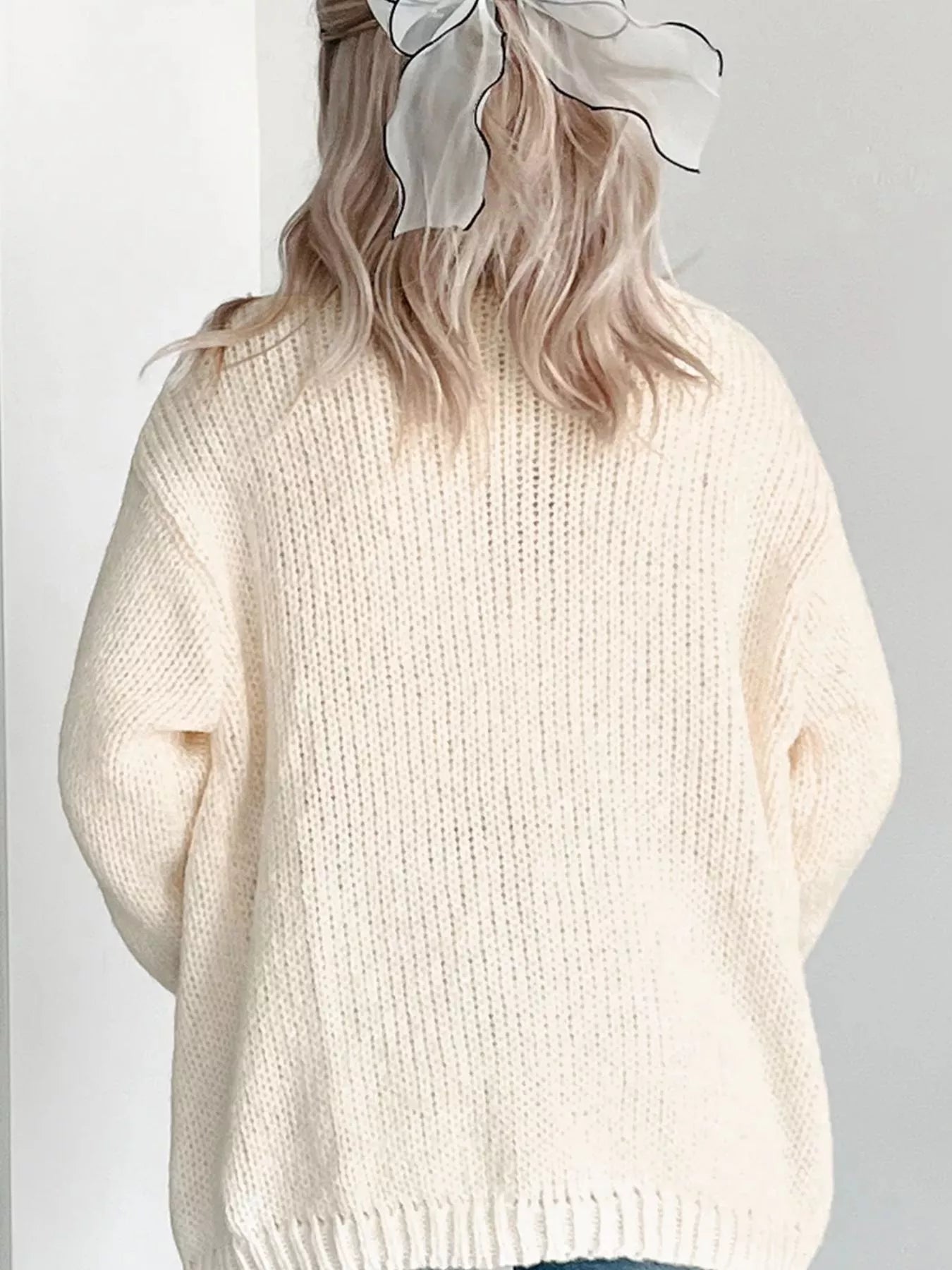 Halloween Pumpkin Embroidered Knit Cardigan OutfitFlow