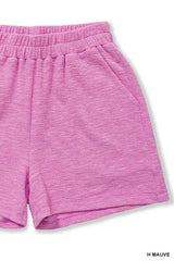 Zenana Cotton Slub Shorts OutfitFlow