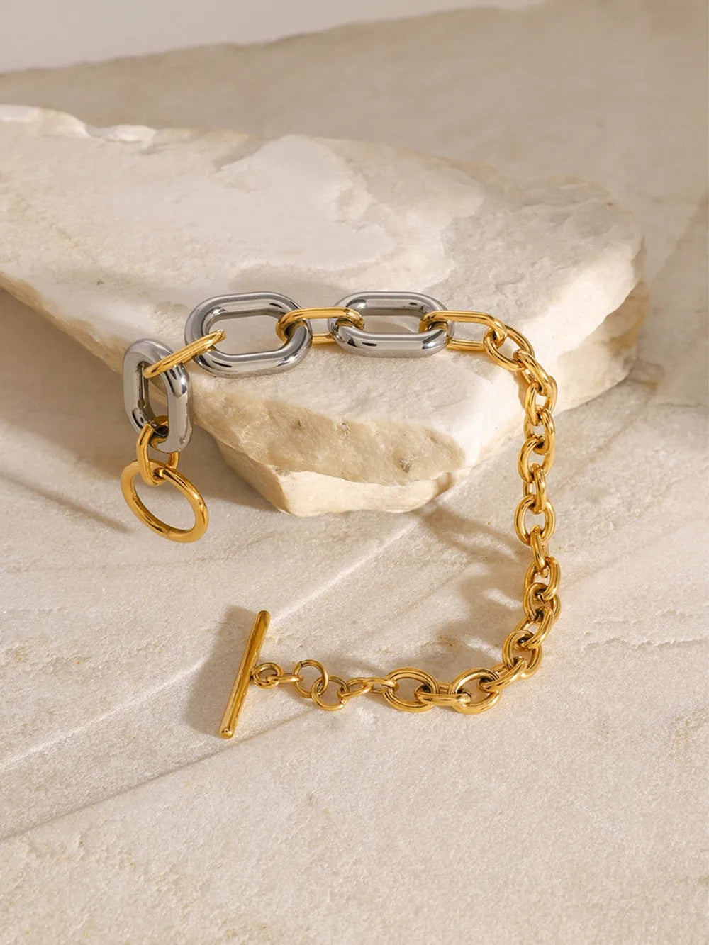 18K Gold-Plated Stainless Steel Chain Bracelet OutfitFlow