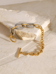18K Gold-Plated Stainless Steel Chain Bracelet OutfitFlow