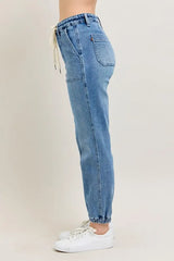 Judy Blue Full Size High Waist Denim Jogger Plus Size OutfitFlow