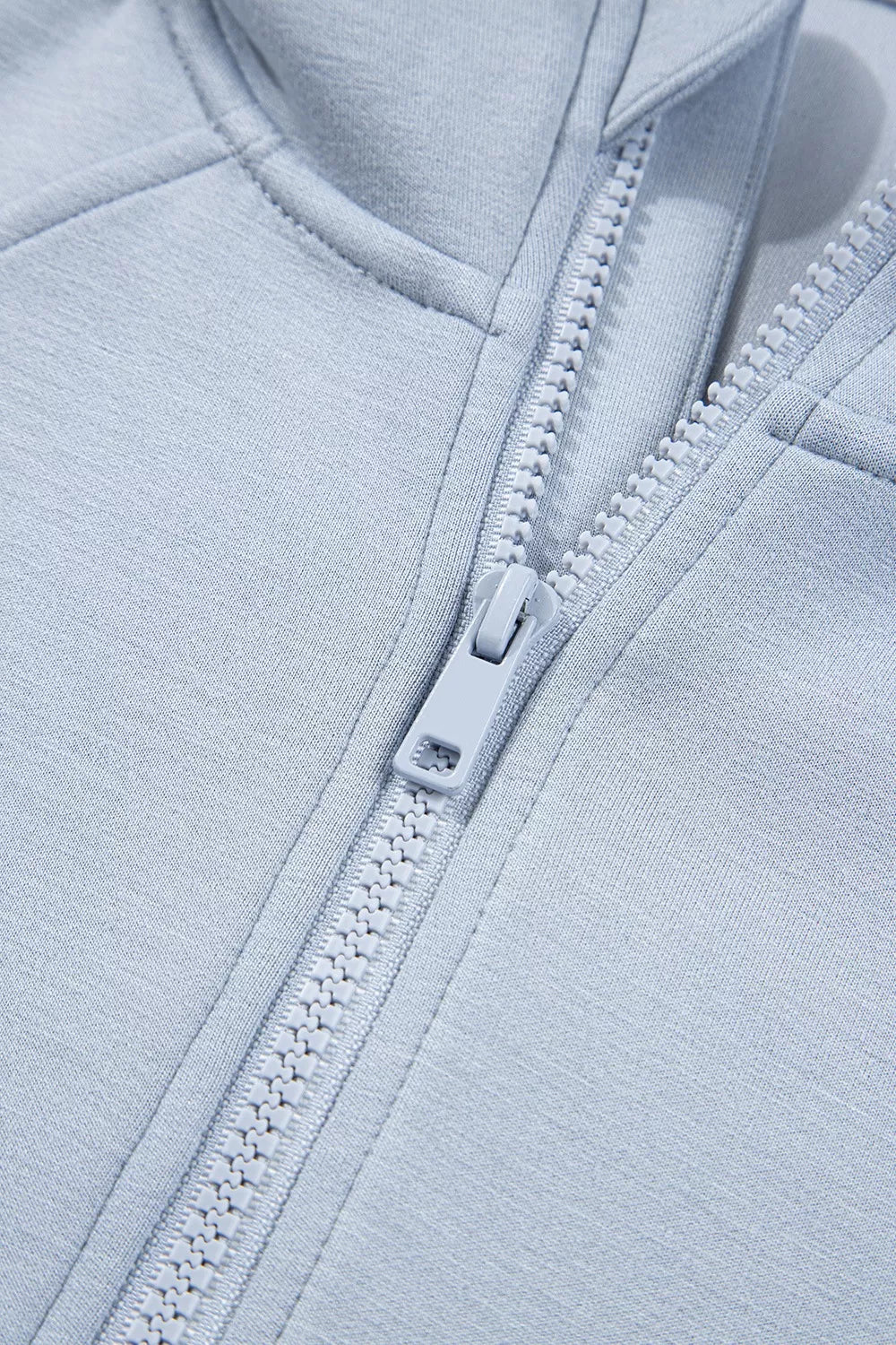 Half Zip Thumbhole Sleeve Hoodie and Pants 2pcs Outfit OutfitFlow