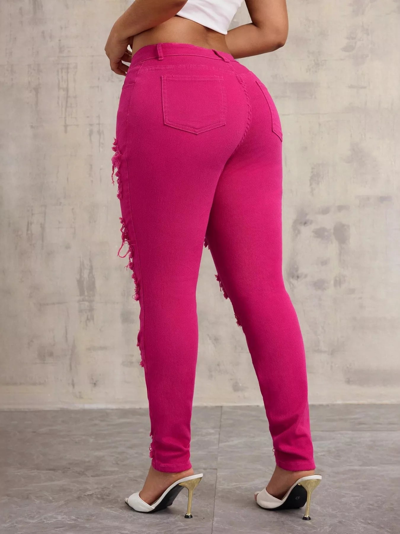 High-Waisted Distressed Skinny Jeans OutfitFlow