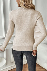 Mock Neck Long Sleeve Sweater OutfitFlow