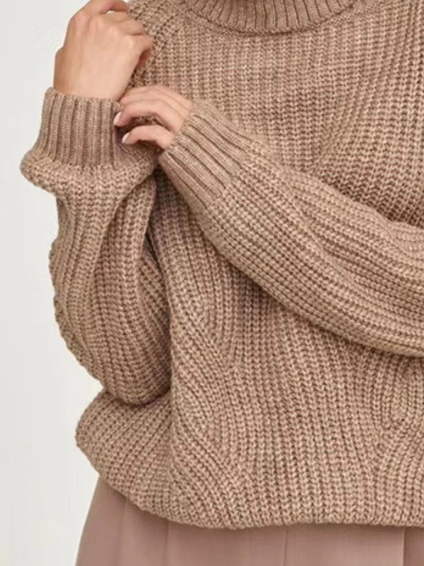 Turtleneck Long Sleeve Sweater OutfitFlow
