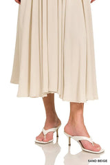Zenana Woven Crinkle Gauze Crop Tee and Skirt Set OutfitFlow