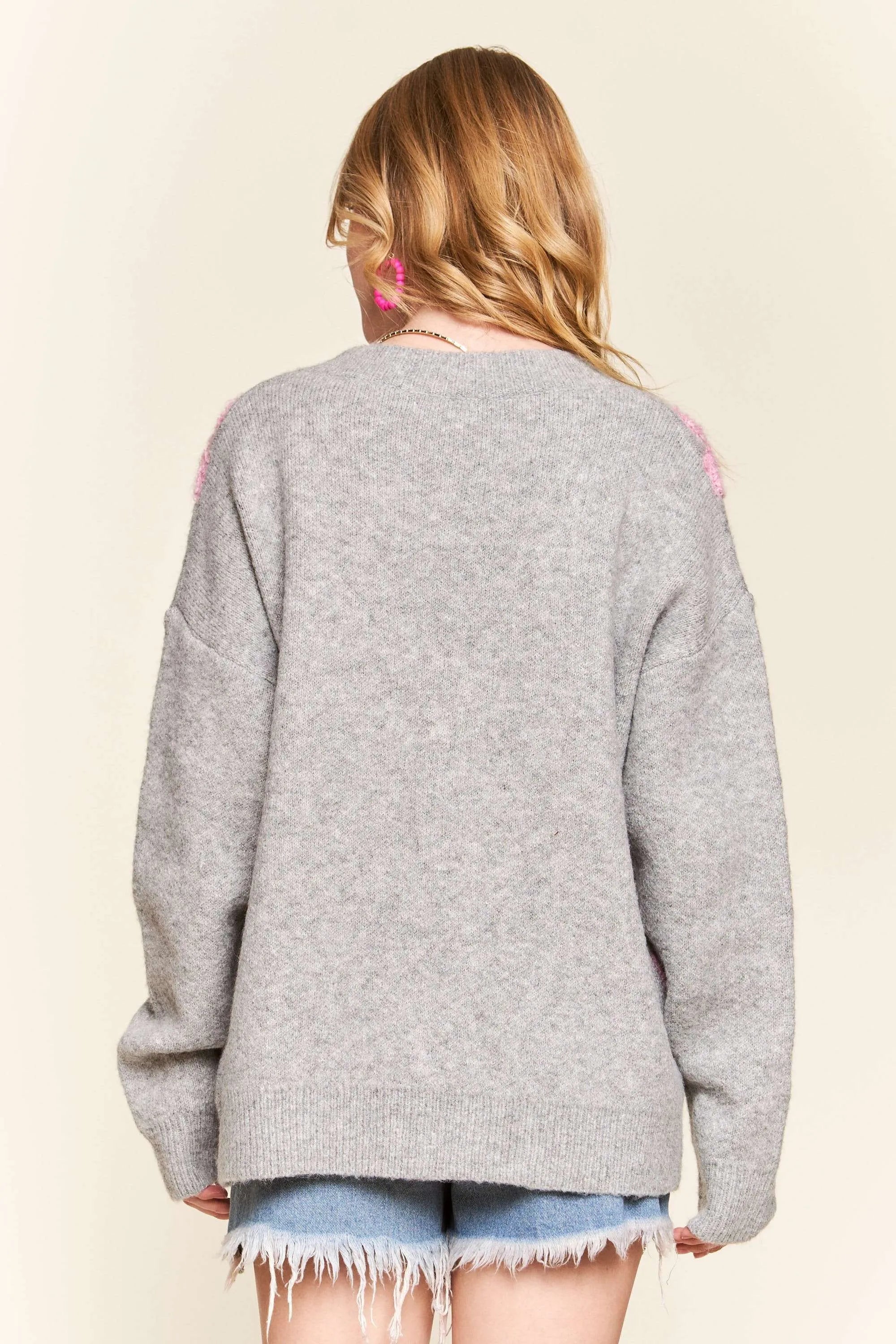 ADORA Button Down Heart Sweater Cardigan OutfitFlow