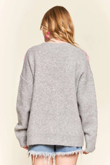 ADORA Button Down Heart Sweater Cardigan OutfitFlow