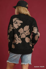 Umgee Floral Long Sleeve Sweater OutfitFlow