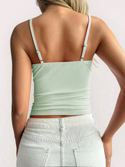 Lace Trim V-Neck Cami Top OutfitFlow