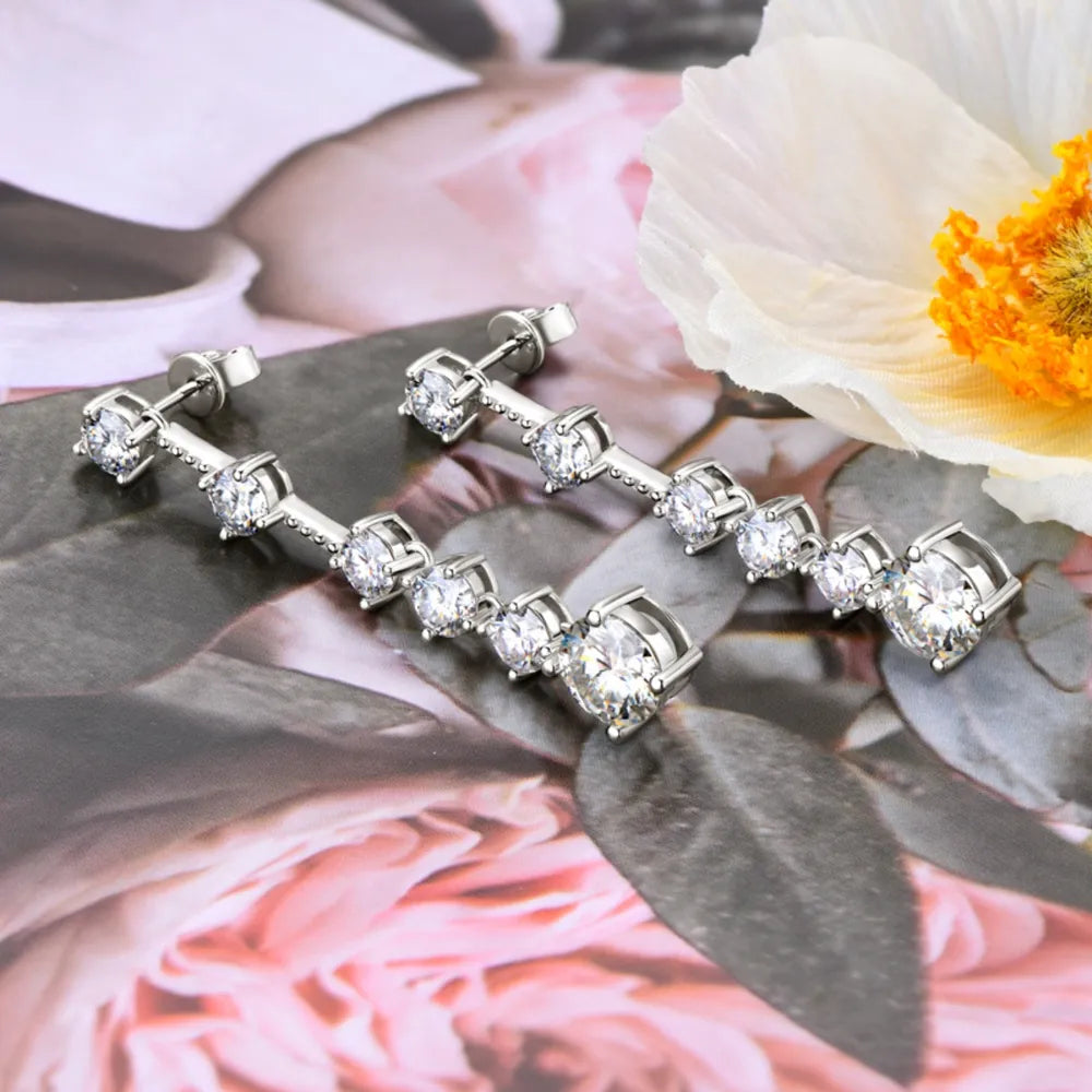 4 Carat Moissanite 925 Sterling Silver Earrings OutfitFlow