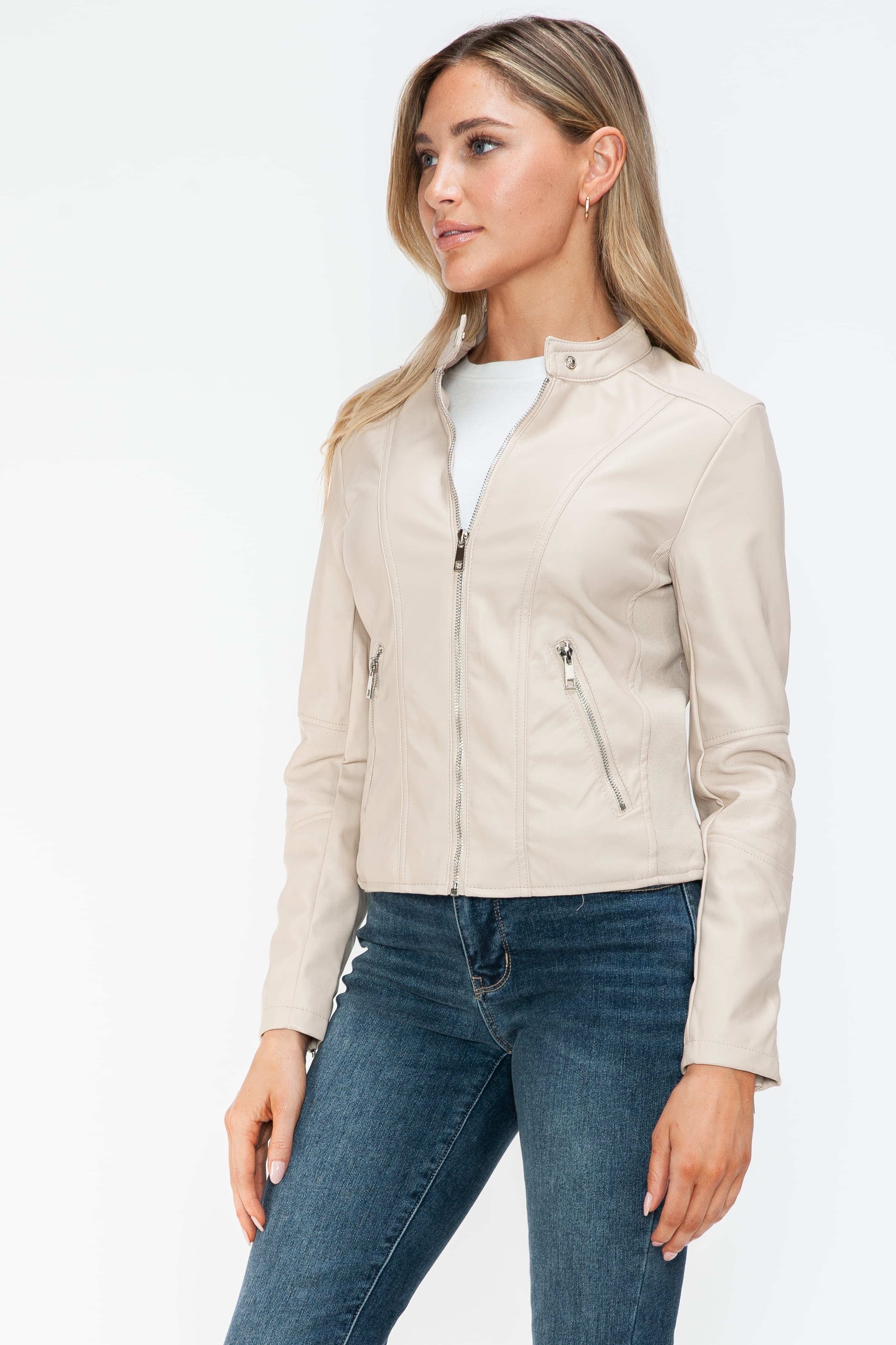 Outfit Flow - Snobbish PU Leather Zip Up Jacket with Pockets