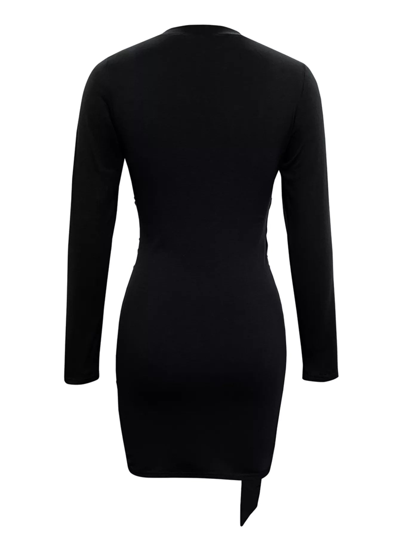 Round Neck Long Sleeve Bodycon Dress OutfitFlow