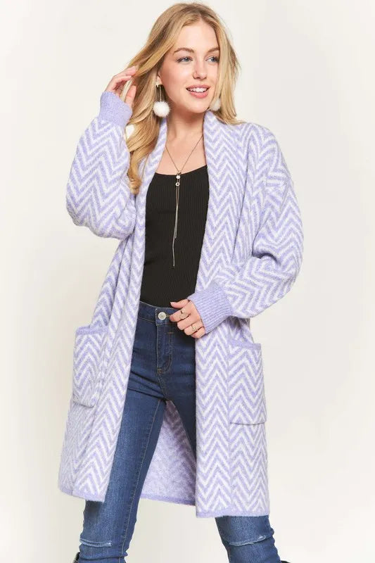 ADORA Chevron Sweater Cardigan OutfitFlow