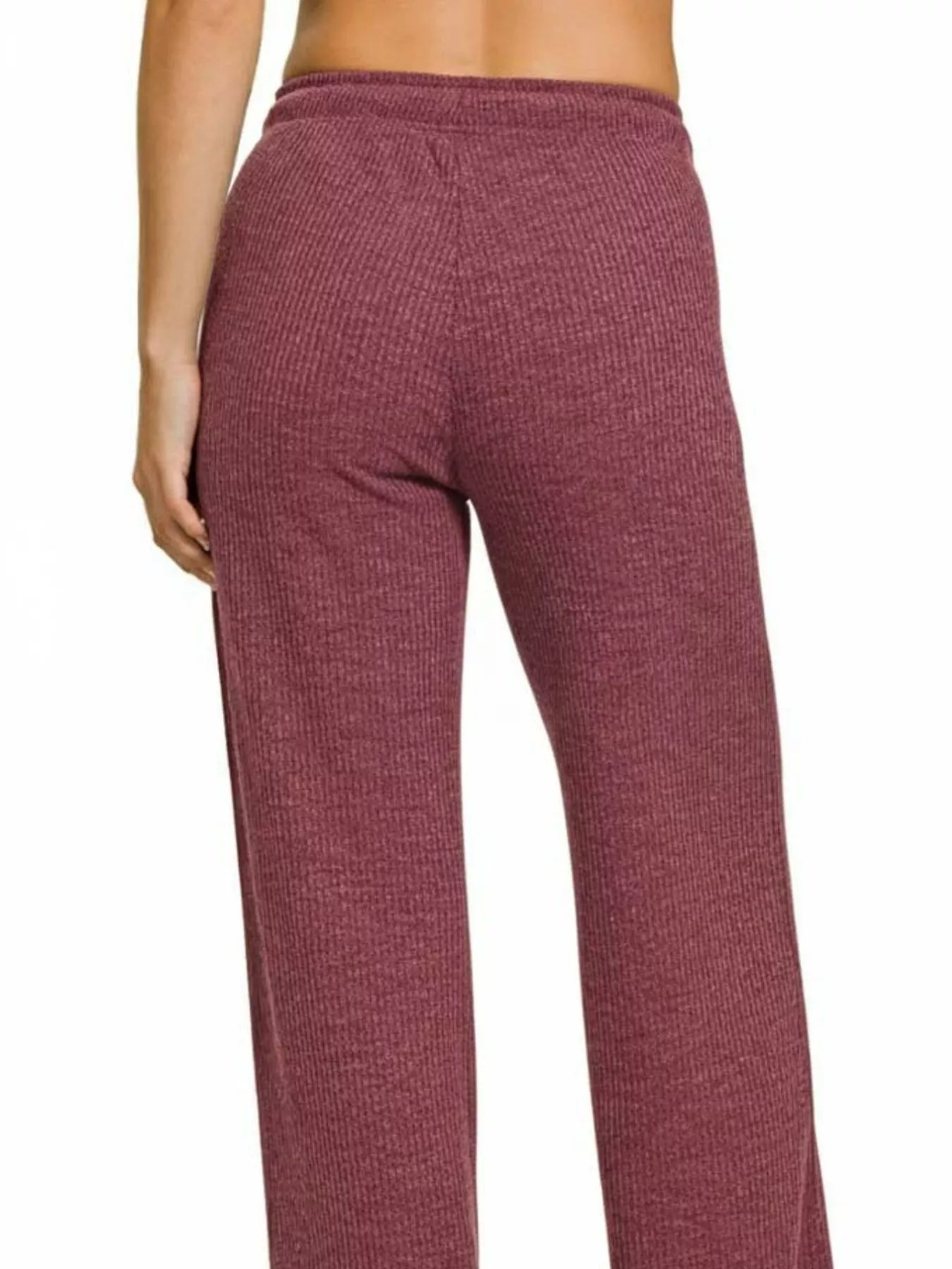 Zenana Ribbed Drawstring Lounge Pants OutfitFlow