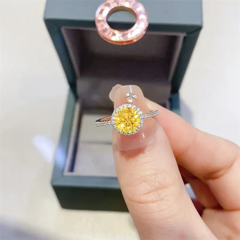 1 Carat Moissanite 925 Sterling Silver Ring OutfitFlow