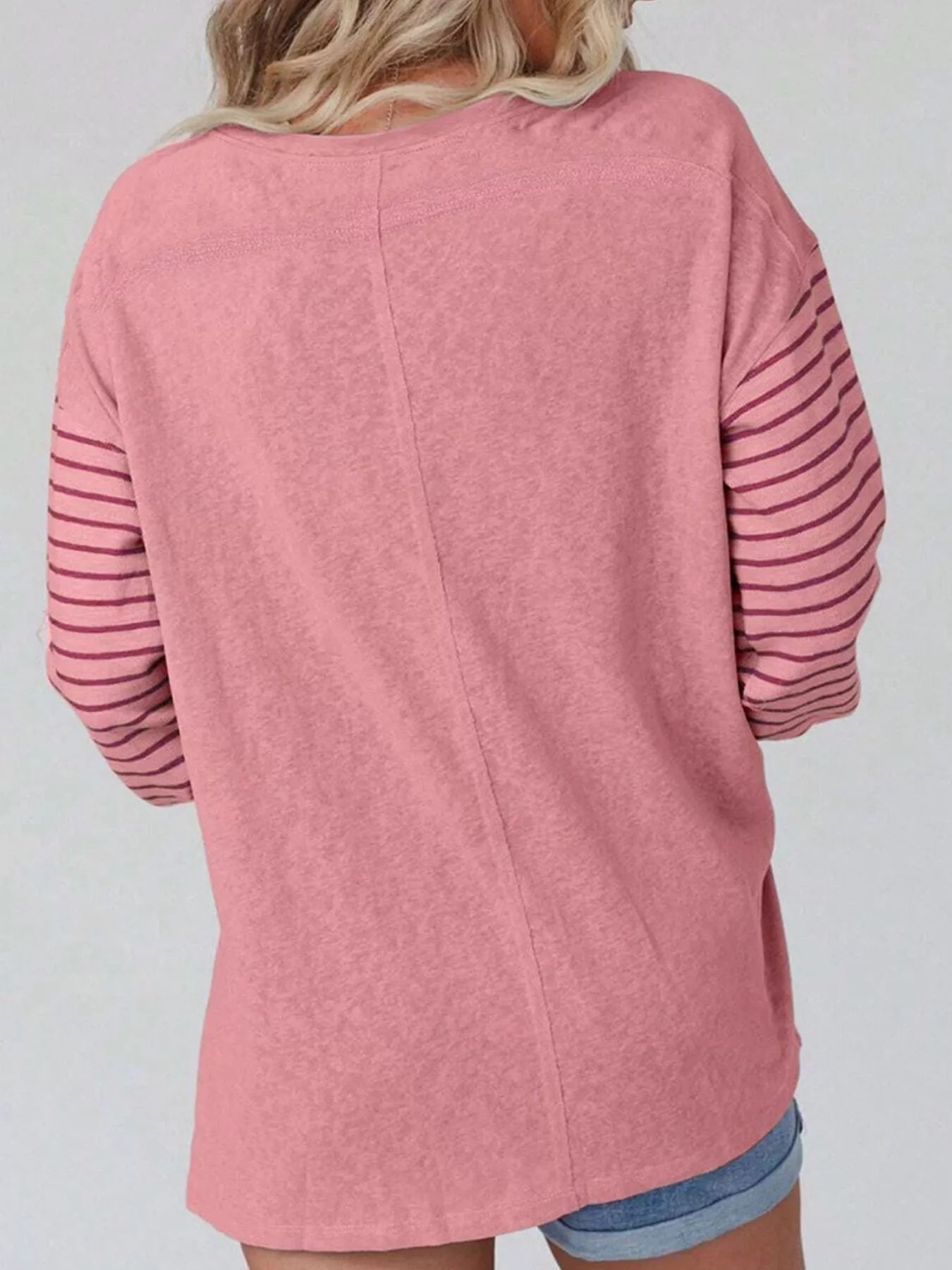 Striped Color Block Long Sleeve T-Shirt OutfitFlow
