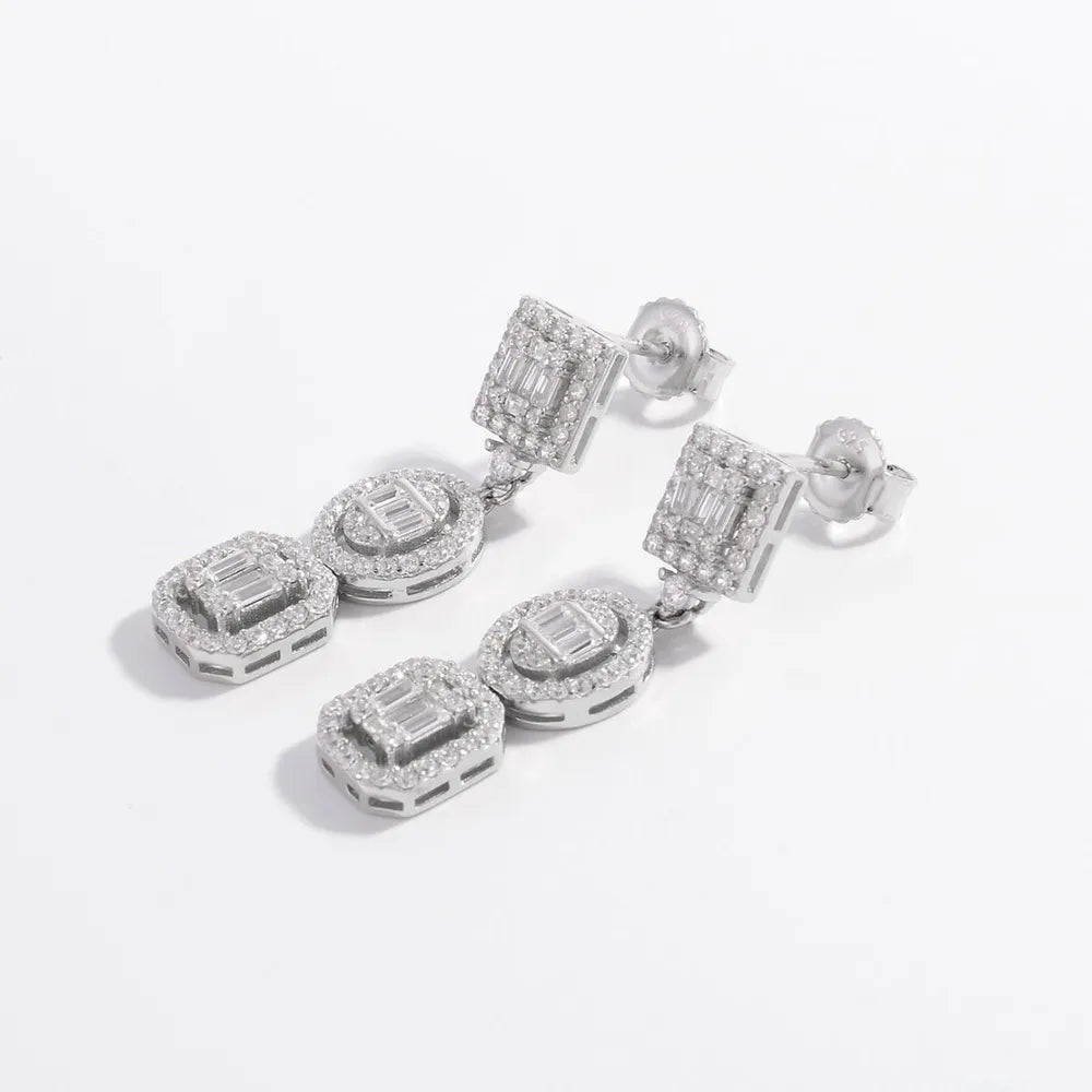 925 Sterling Silver Inlaid Zircon Earrings OutfitFlow