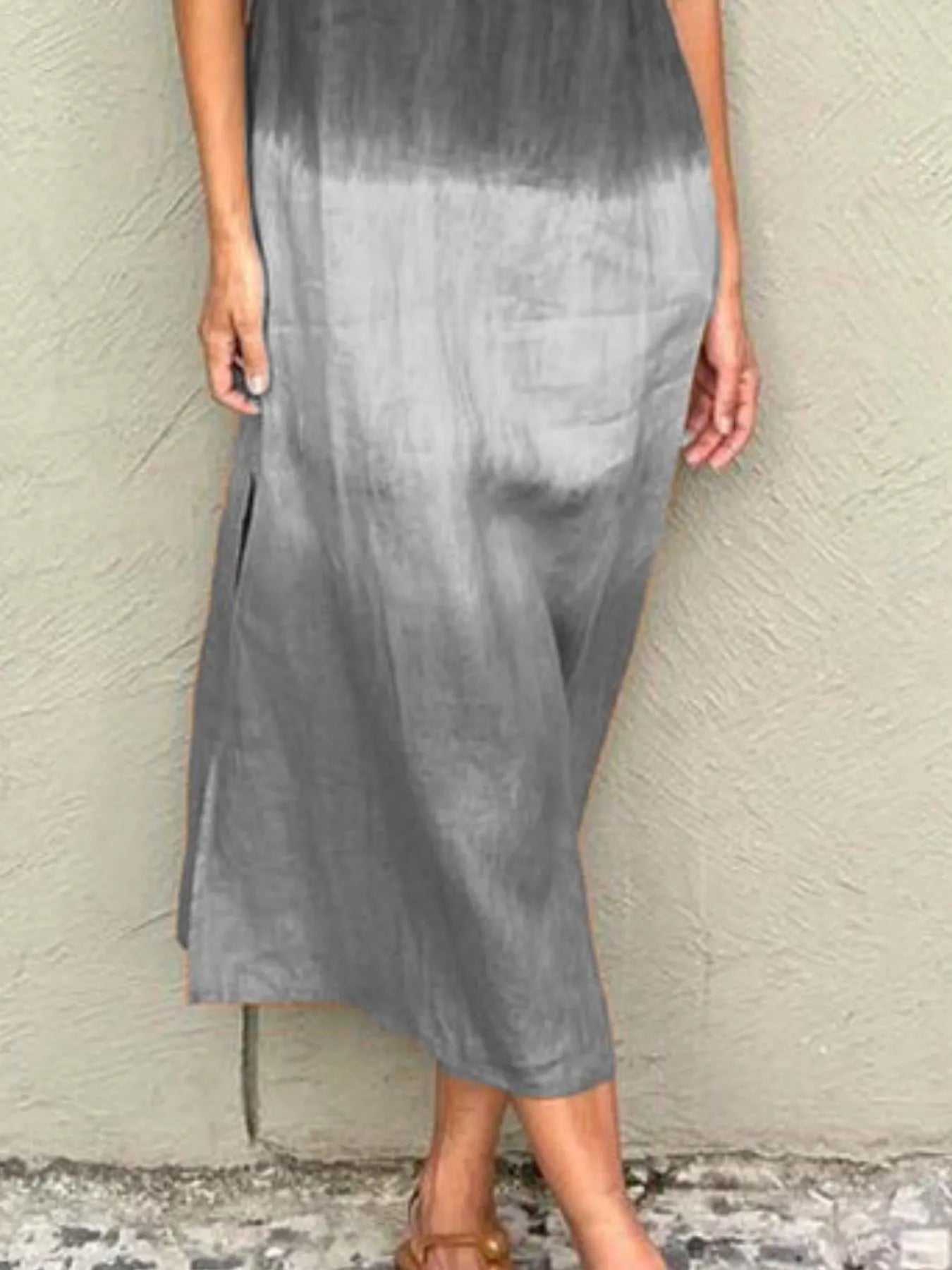 Full Size Sleeveless Gradient Tank Midi Dress Plus Size OutfitFlow