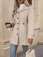 Button Up Long Sleeve Coat OutfitFlow