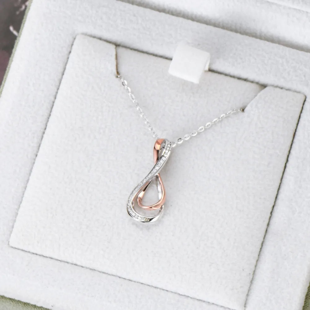925 Sterling Silver Inlaid Moissanite Infinity Pendant Necklace OutfitFlow