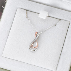 925 Sterling Silver Inlaid Moissanite Infinity Pendant Necklace OutfitFlow