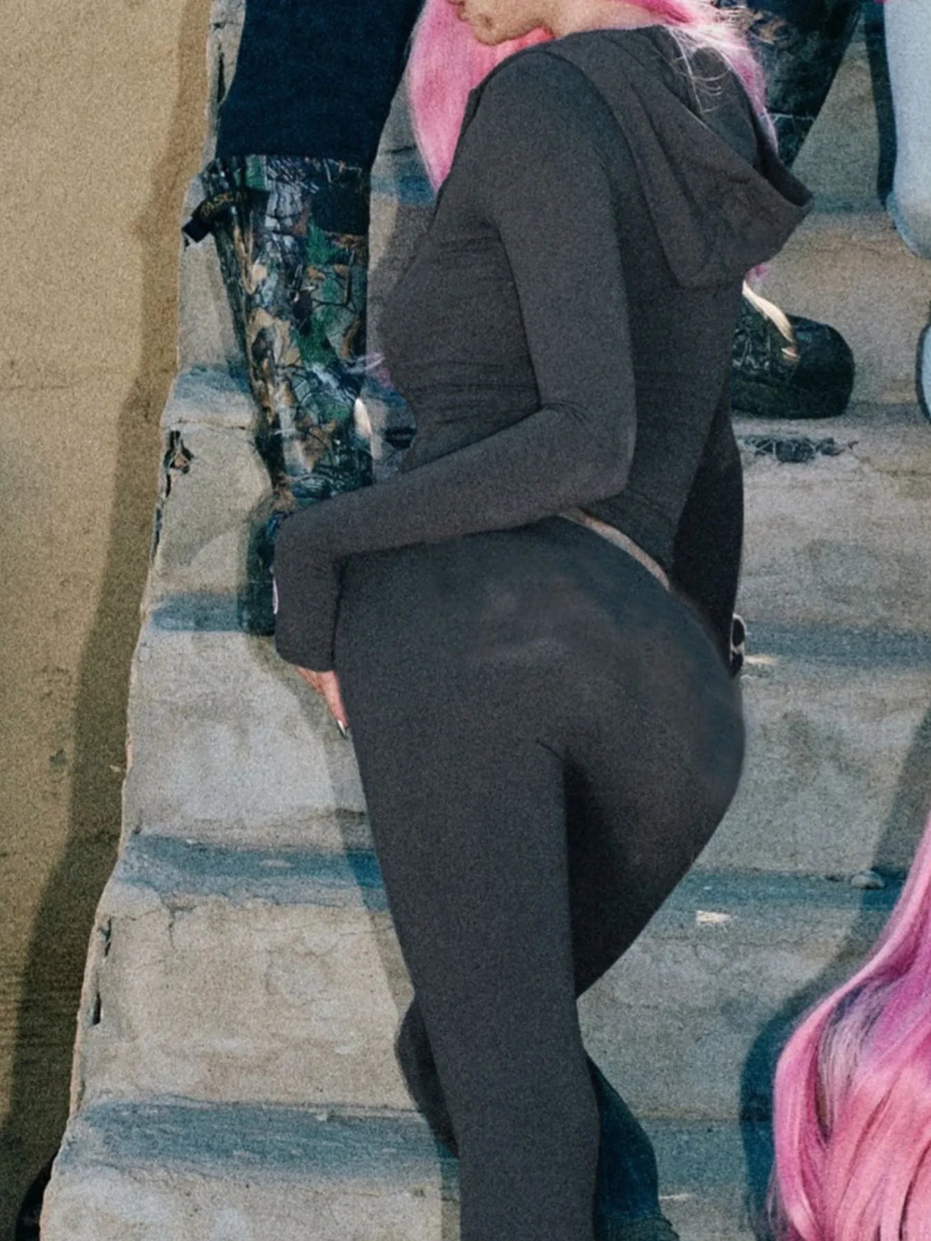 Zip Up Long Sleeve Top and Pants Set OutfitFlow