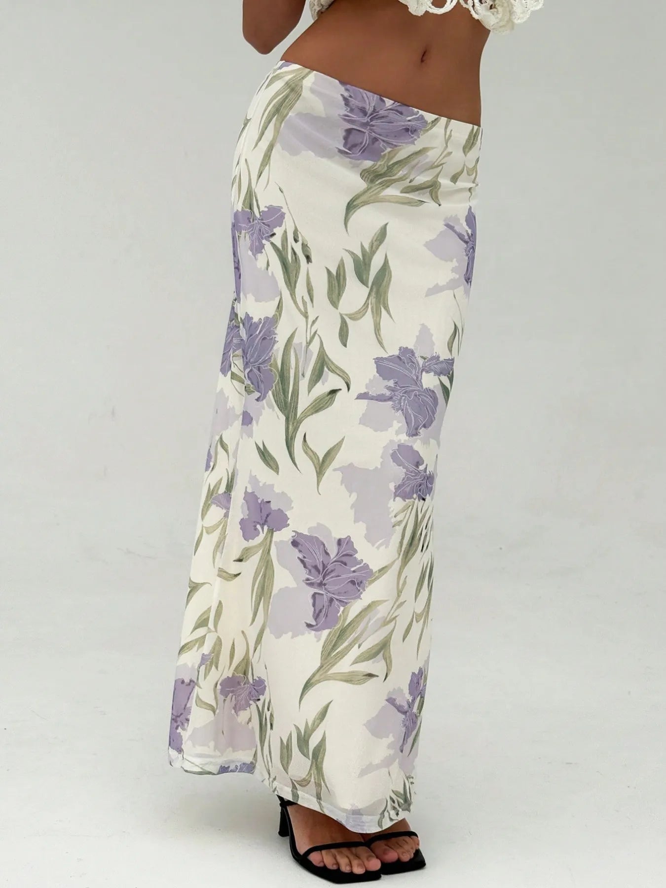Floral Print Maxi Wrap Skirt OutfitFlow