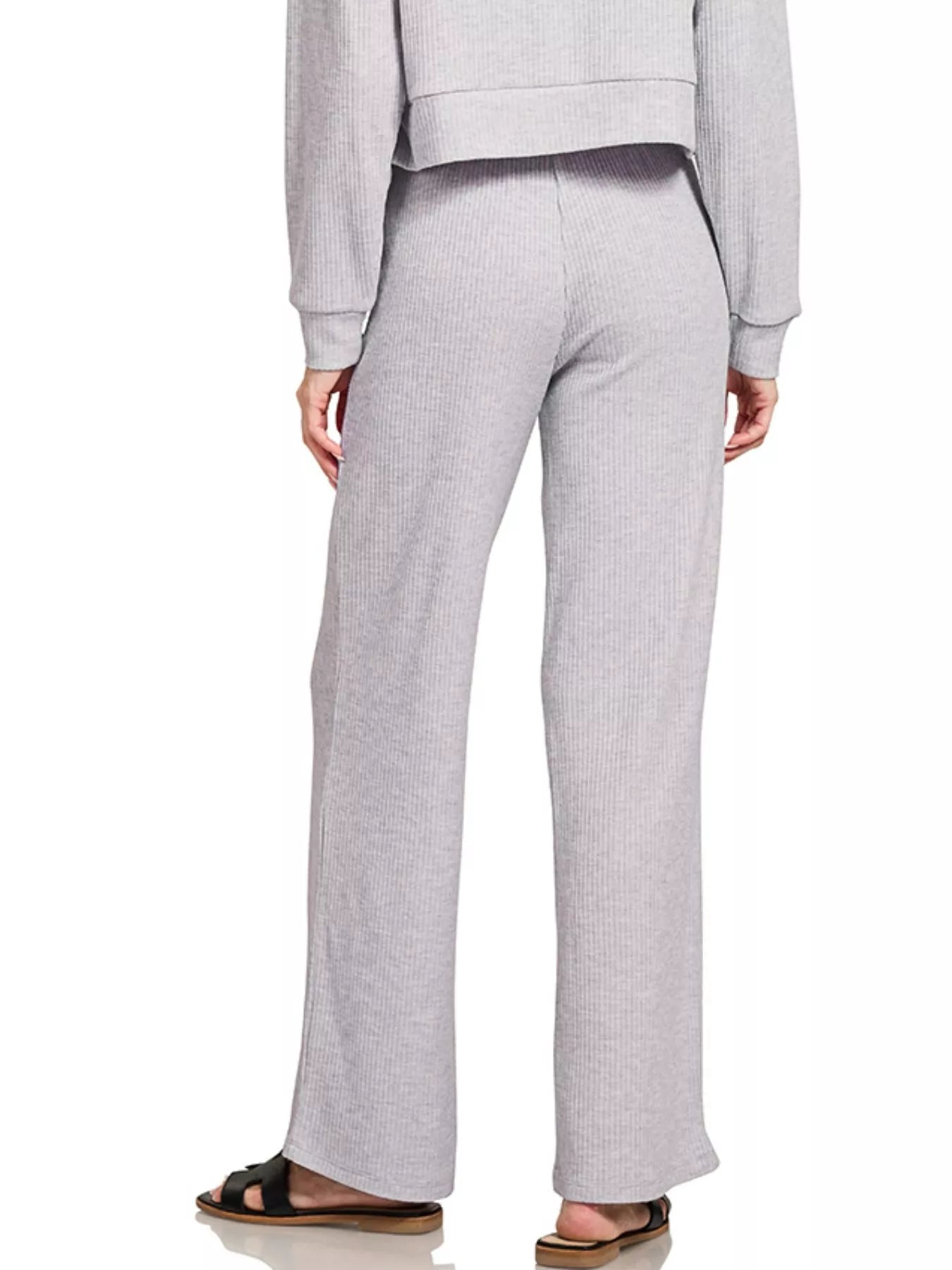 Zenana Ribbed Drawstring Lounge Pants OutfitFlow