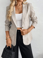 One Button Lapel Collar Blazer OutfitFlow