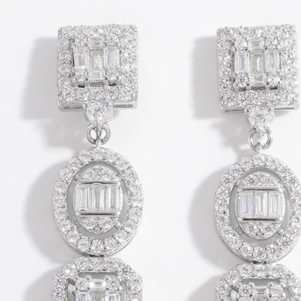 925 Sterling Silver Inlaid Zircon Earrings OutfitFlow