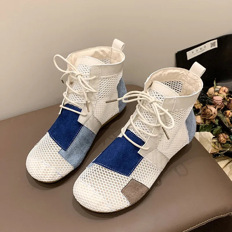 Round Toe Flats Sandals Beige OutfitFlow