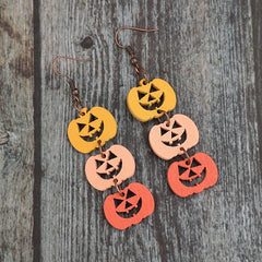 Wooden Contrast Pumpkin Earrings OutfitFlow