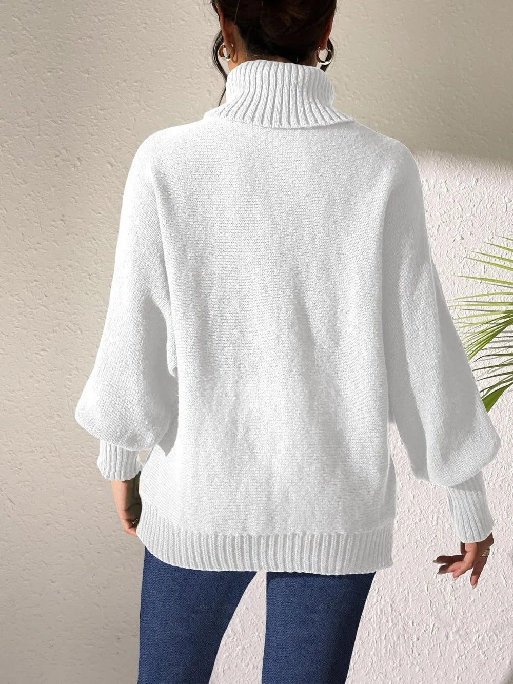 Turtleneck Long Sleeve Sweater OutfitFlow
