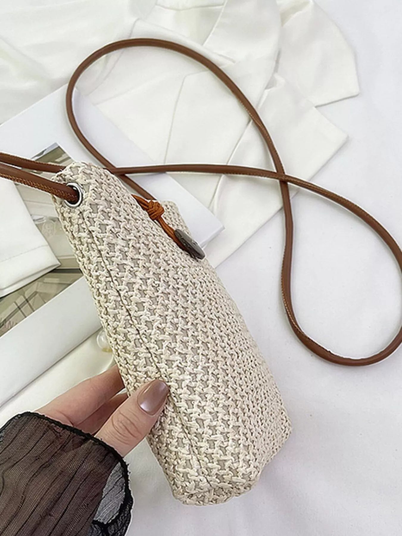 Straw Woven Crossbody Bag OutfitFlow